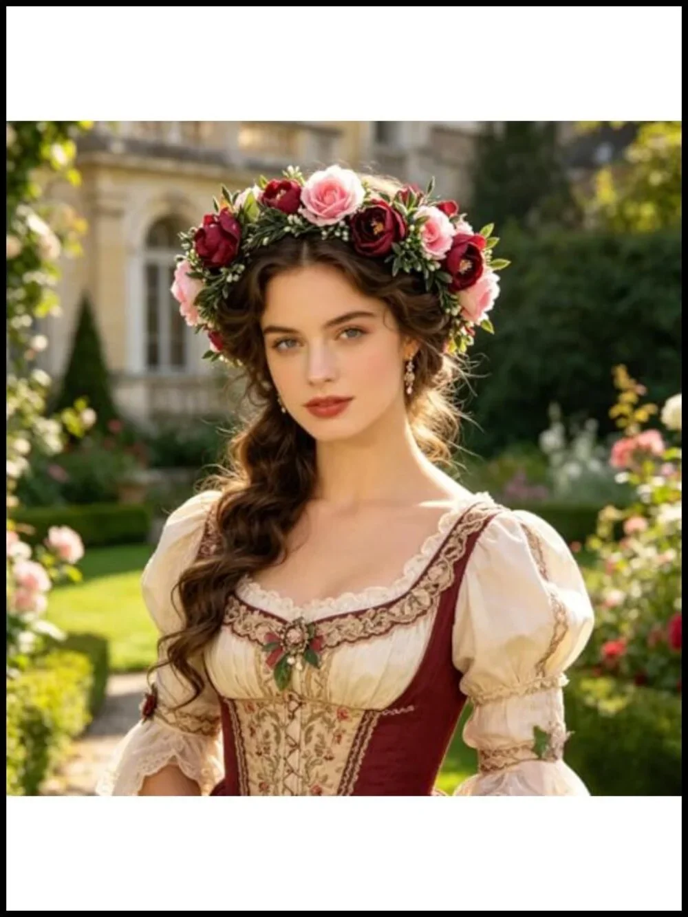 Bridal Flower Crown Headband Rose Floral Hair Wreath Maternity Photo Prop